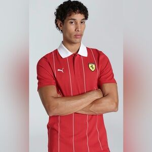 Puma premium Ferrari Men's Red Polo shirts with White Accents